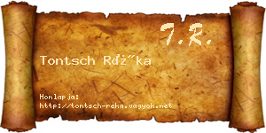 Tontsch Réka névjegykártya